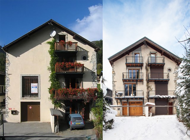 External extension with the addition of 3 balconies and a front door